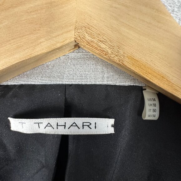 Tahari Women’s Blazer Coat Size 14 Formal Jacket Single Breasted Gray - Picture 4 of 11